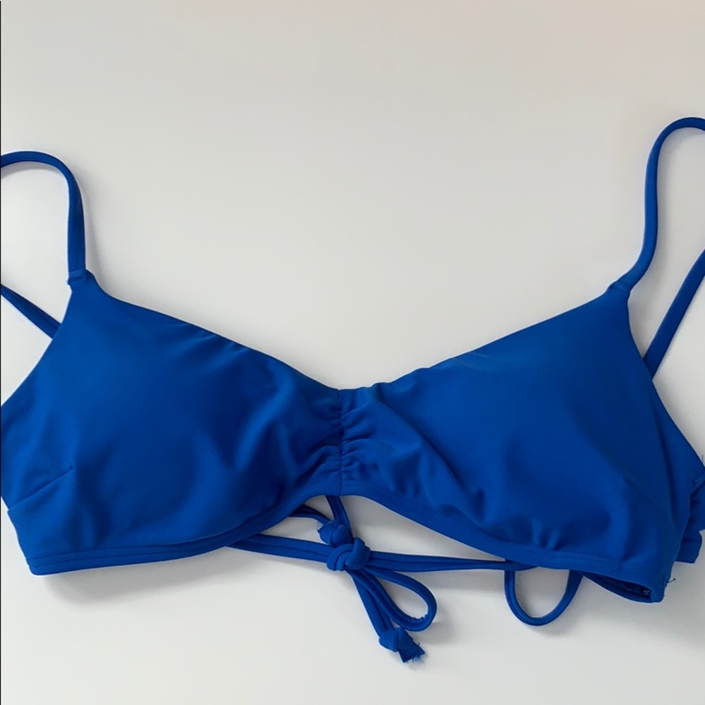 Blue Cinched Scoop Bikini Top | Size: XS